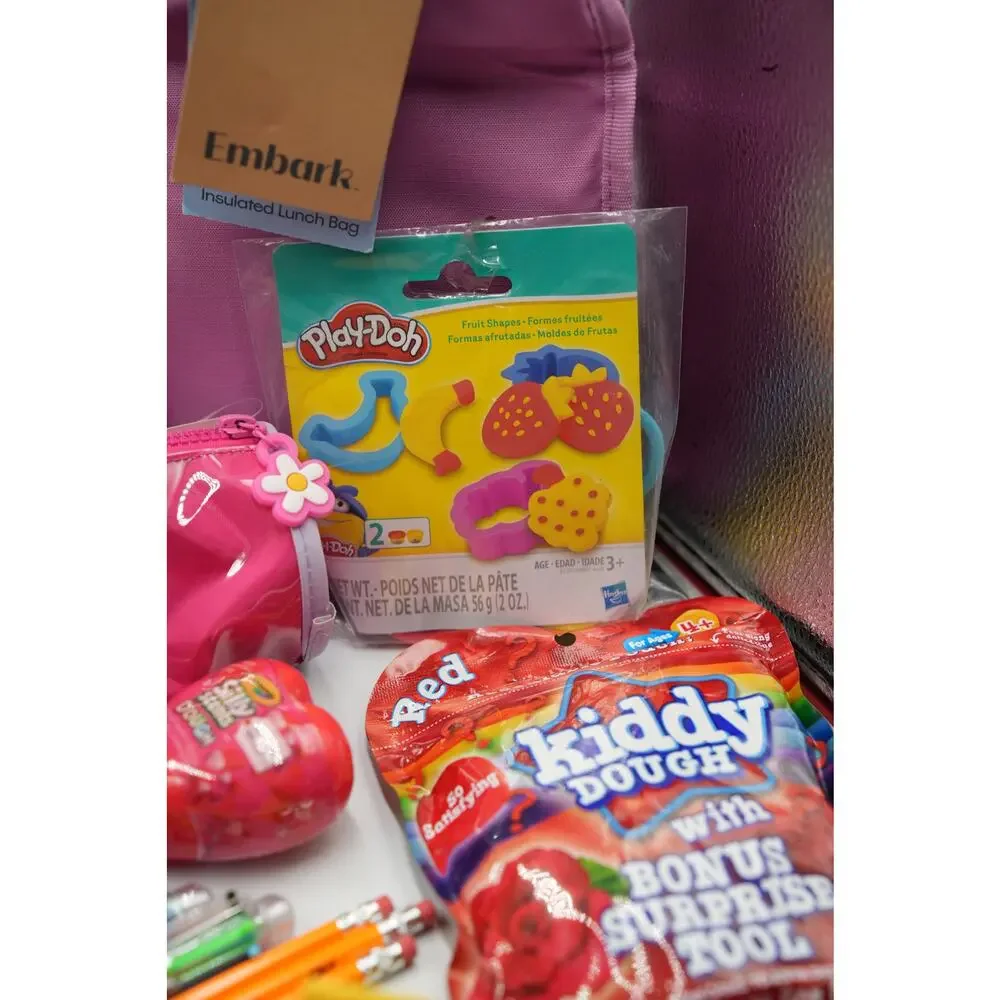 Cat & Jack Floral‎ Backpack Bundle w/ Embark Lunch Bag, Toys & Supplies NEW